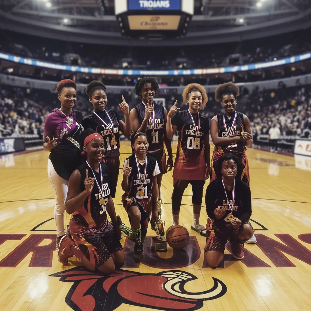 Lady Trojans Championship Basketball Team
